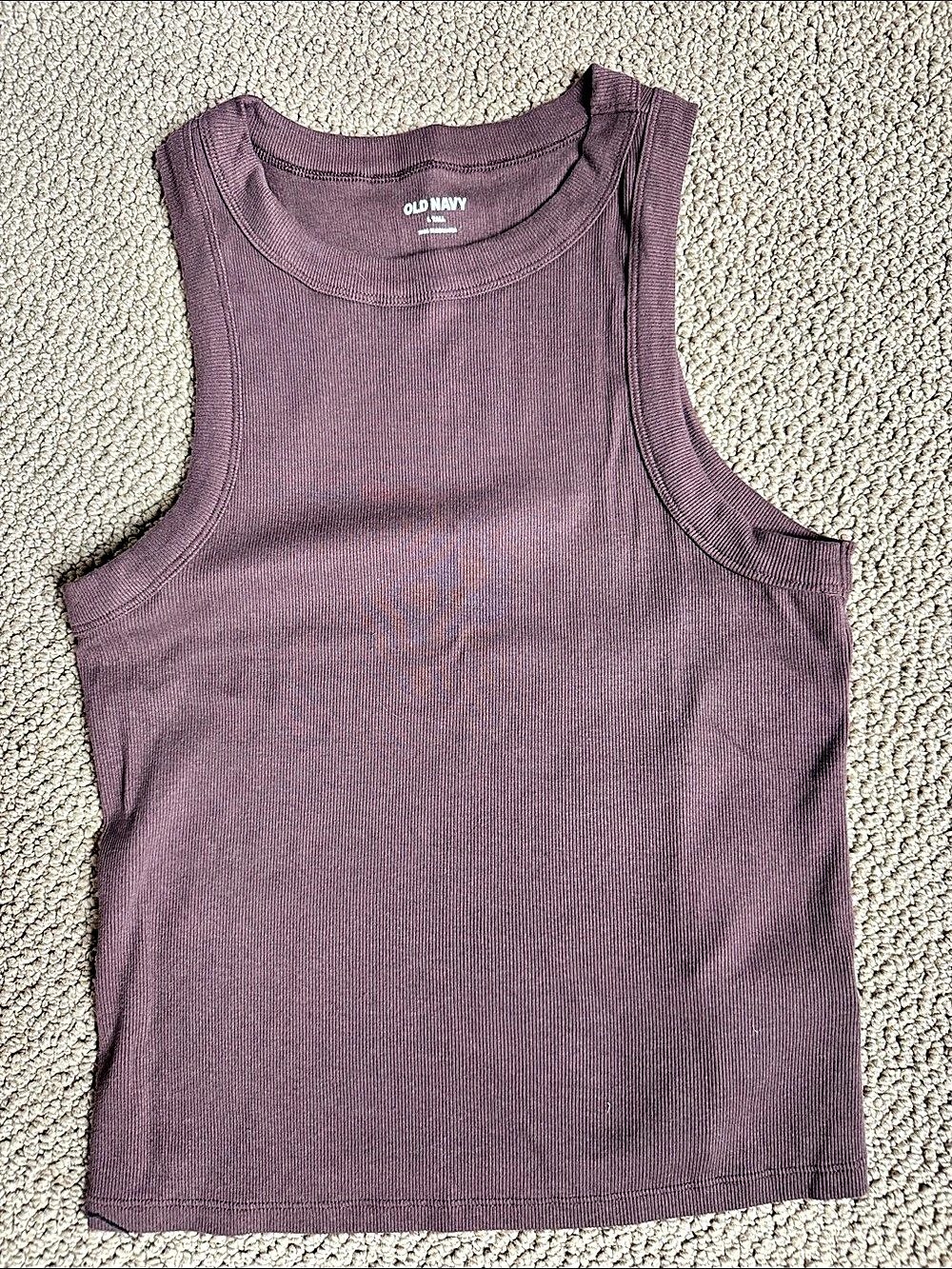 Old Navy Snug Crop Ribbed Tank (2) Tops Pink & brown Large/Tall - Picture 3 of 8